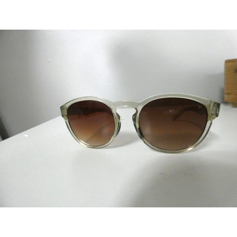 VTG Tifosi Clear Frame Sunglasses Round Brown Lens Thrive SWANK Cycling Golf